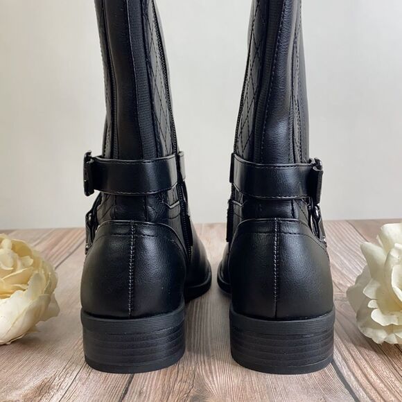 Guess Black Leather Boots 7M-WC - Picture 5 of 8
